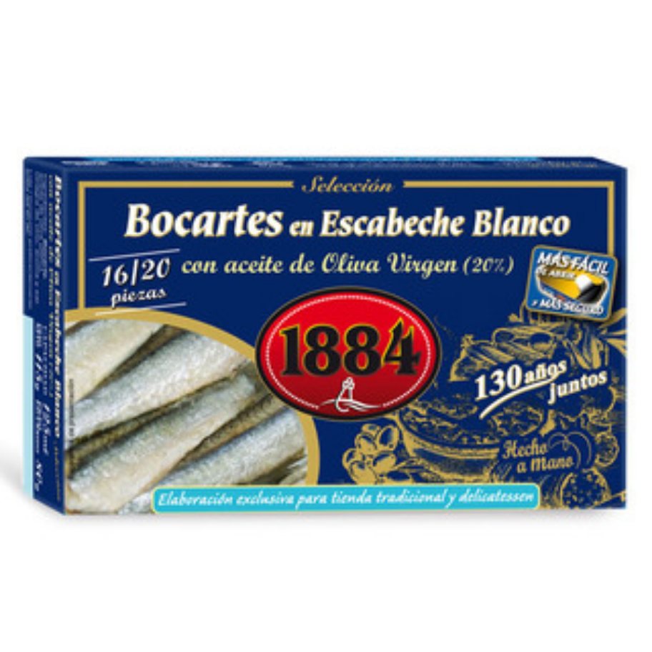 Bocartes en Escabeche Blanco 1884 "Sin Gluten" - 125grs.