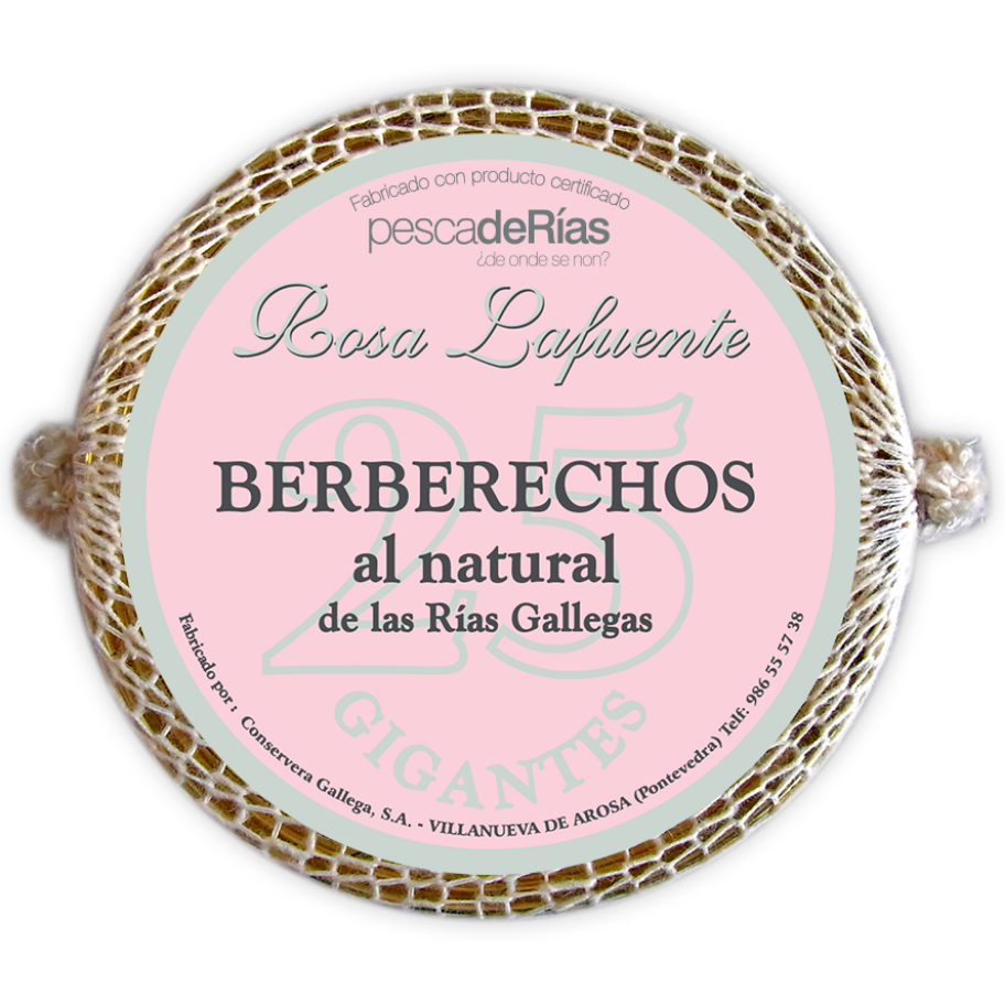 Berberechos al natural ROSA LAFUENTE (25 Pzas)  - 125 grs.