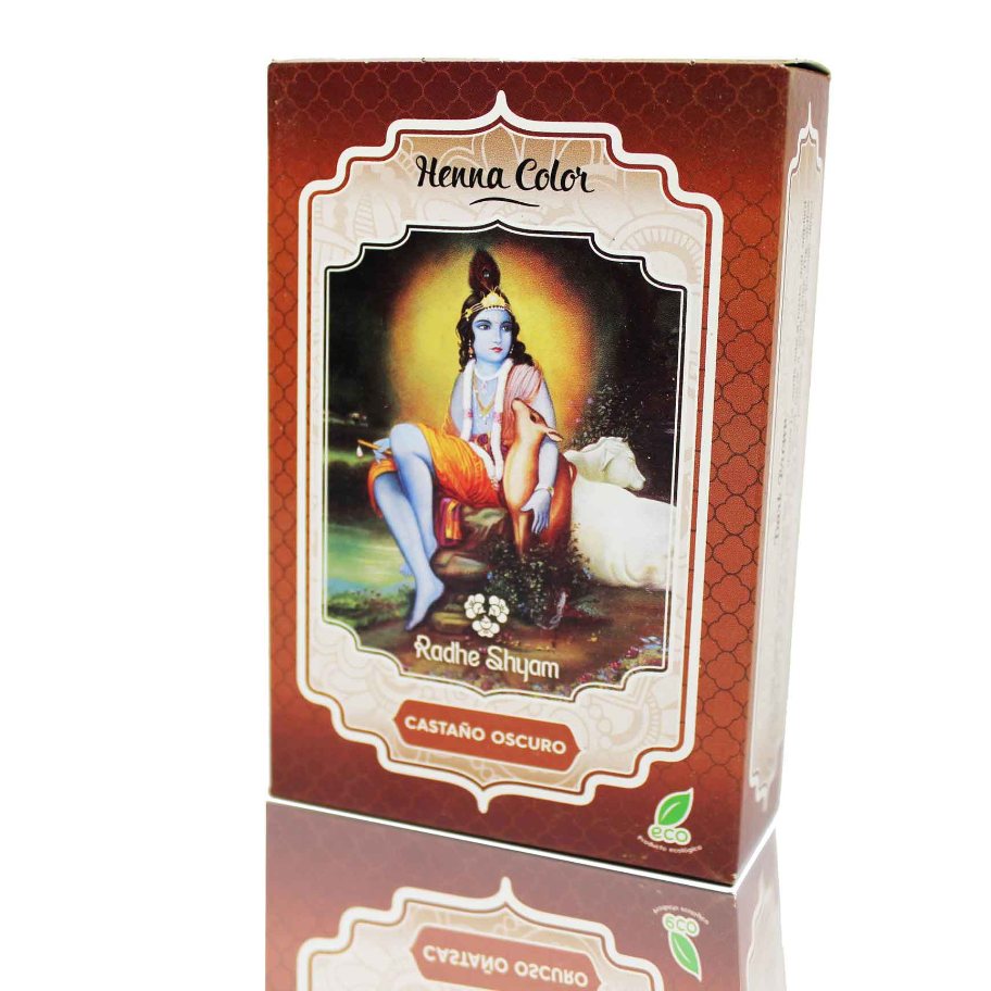 Henna castaño oscuro polvo 100 gr  Radhe Shyam 