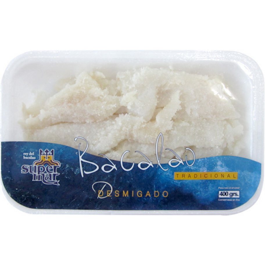 Bacalao Salado Desmigado SUPERMAR - Bandeja 250 grs.